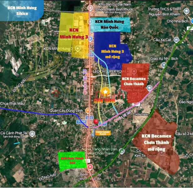 đ 795 Million | Only 2 adjacent plots of land in the center of Chơn Thành - 230m2, 60m2 of residential land, only 795 million VND per plot.