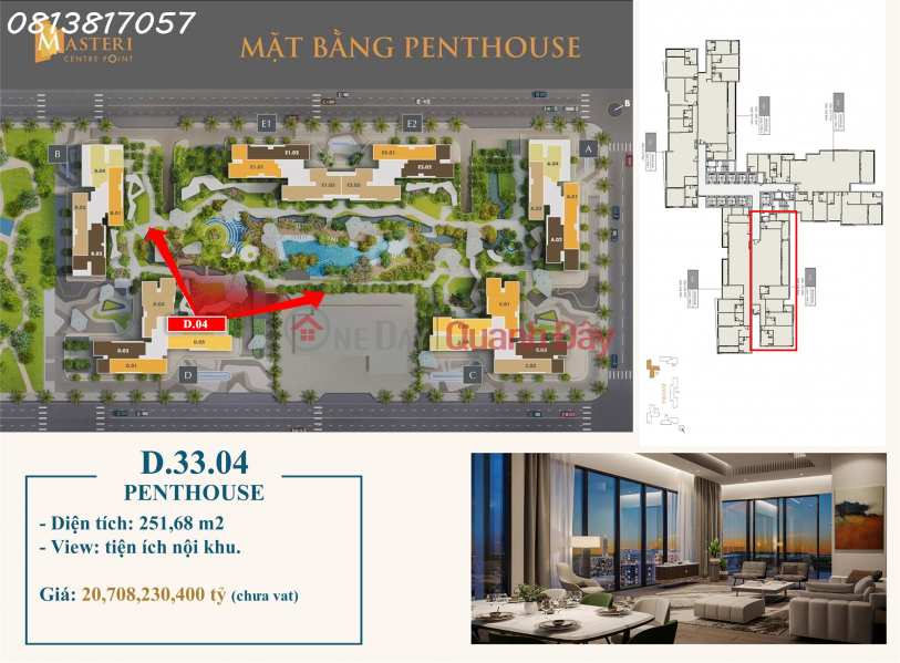 Penthouse Masteri Central Point, Vinhomes Grand Park Chỉ dành cho giới thượng lưu Niêm yết bán