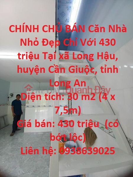CHÍNH CHỦ BÁN Căn Nhà Nhỏ Đẹp Chỉ Với 430 triệu Tại Lê Văn Lương Niêm yết bán