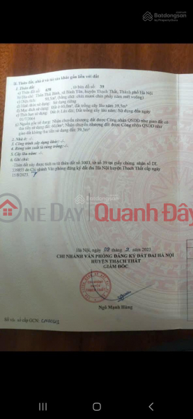 đ 4,48 tỷ | Bán đất 902 ĐT 420, 45 triệu/m2, 99.5m2, mặt tiền đẹp, pháp lý đầy đủ, Thạch Thất, Hà Nội