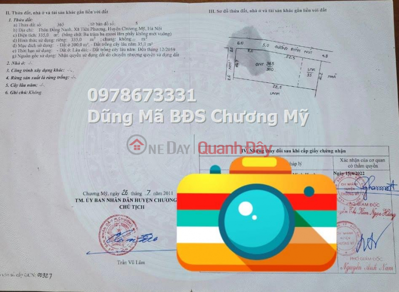 đ 6,95 tỷ | GIÁ CHỈ 6TY950 SỞ HỮU LÔ ĐẤT NGHỈ DƯỠNG ĐÔI HỌA SỸ TIÊN PHƯƠNG-CHƯƠNG MỸ