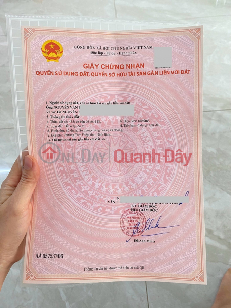 Selling a 180m2 plot of land with full residential zoning in Tam Diep Ward, Ninh Binh Province. (The plot has three street frontages),Vietnam Sales, đ 5 Billion