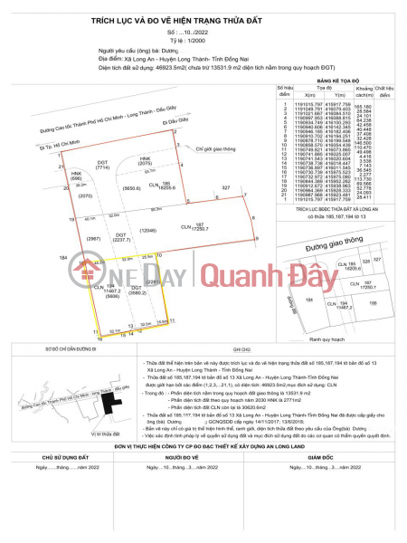 đ 118 Billion | Shocking discount of 46 billion! 4.7ha of SHR land near Long Thanh airport - Long An Dong Nai SSS