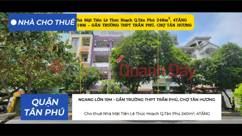 Cho thuê Nhà Mặt Tiền Lê Thúc Hoạch Q.Tân Phú 240m², 4TẦNG, NGANG 10M, 60Triệu _0