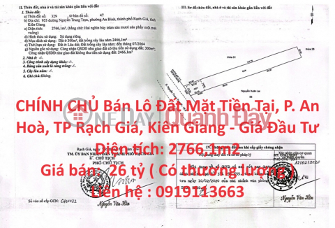 OWNER Sells Land Front Lot At, An Hoa Ward, Rach Gia City, Kien Giang - Investment Price _0