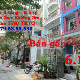 Urgent sale of 3-storey house in alley 778 Tan Ky Tan Quy, HCMC. Car access road, price reduced from 6.5 billion to 6.1 billion, urgent sale _0