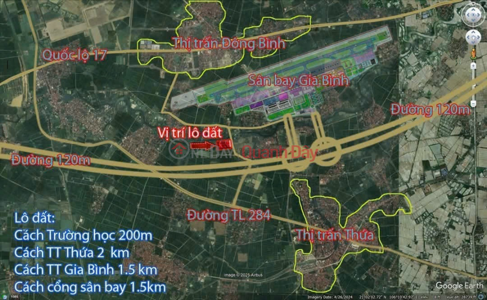 Bán đất Lương Tài, Bắc Ninh. 90m2 * mt 5m * 2,65 tỷ. ô tô tránh, kinh doanh, Việt Nam, Bán | đ 2,65 tỷ