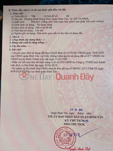 HOT HOT – CHÍNH CHỦ CẦN BÁN ĐẤT VỊ TRÍ ĐẸP TẠI Phường Bình Hưng Hòa, Quận Bình Tân, HCM | Việt Nam Bán | đ 28 tỷ