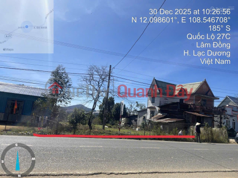 OWNER SELLING 1,869M2 LAND WITH WIDE REAR AREA, RESIDENTIAL LAND TITLE, FULL AMENITIES, FRONTAGE ON NATIONAL HIGHWAY 27C - LAC DUONG _0
