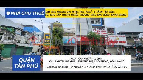 House for rent on Nguyen Son Street, Tan Phu District, 72m², 2 floors, 22 million VND - near the intersection. _0
