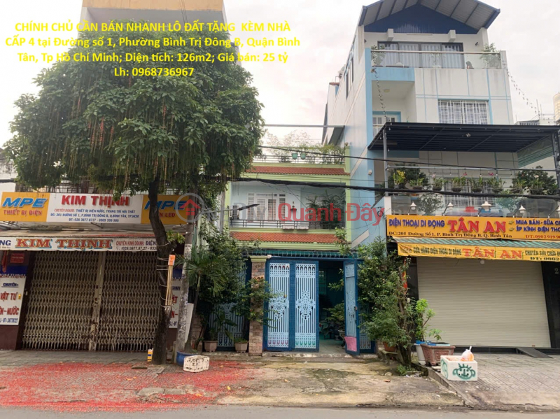 CHÍNH CHỦ CẦN BÁN NHANH LÔ ĐẤT TẶNG KÈM NHÀ CẤP 4 tại quận Bình Tân, TP HCM Niêm yết bán