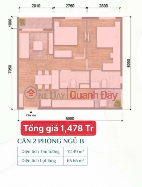 đ 1.75 Billion, K-Home Apartment – Singapore design, EDGE green building standard