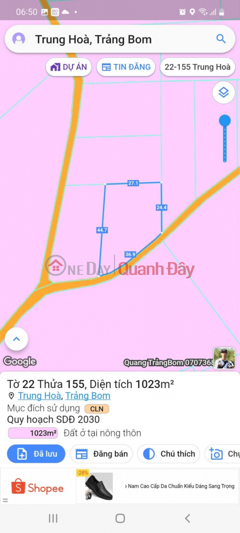 LAND FOR SALE BY OWNER - GOOD PRICE In Trung Hoa Commune, Trang Bom District - Dong Nai _0