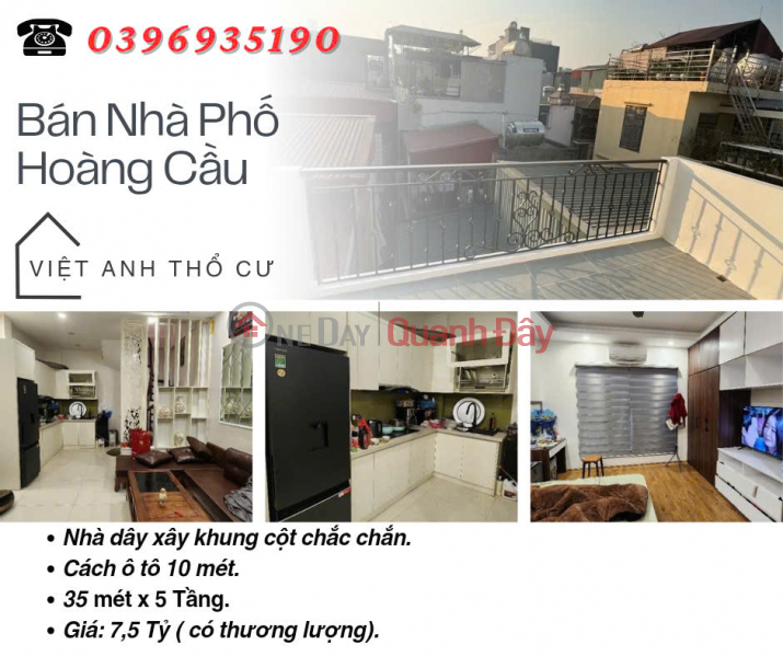 Bán nhà Phố Hoàng Cầu, Vị Trí Đắc Địa, Dân Xây Chắc Chắn, 35mx5T, Giá: 7.5 Tỷ, Lh: 0396935190 Niêm yết bán