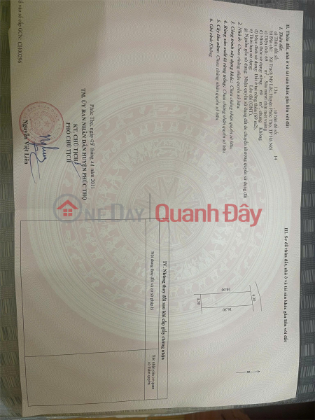 Chính Chủ Cần Bán Ô Đất Full Thổ Cư Xã Trạch Mỹ Lộc, Huyện Phúc Thọ, tp Hà Nội Niêm yết bán