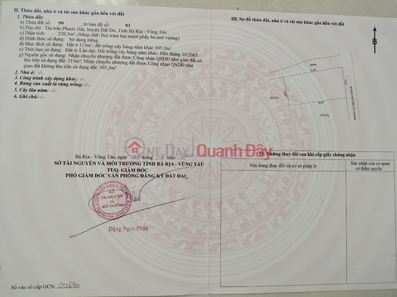 Property Search Vietnam | OneDay | Residential, Sales Listings, OWNER NEEDS TO SELL LAND LOT QUICKLY In Dat Do District, Ba Ria Vung Tau Province