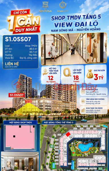 Shop on the 5th floor of the Sentosa Vinhomes podium block, the most prestigious corner unit in the subdivision. Sales Listings