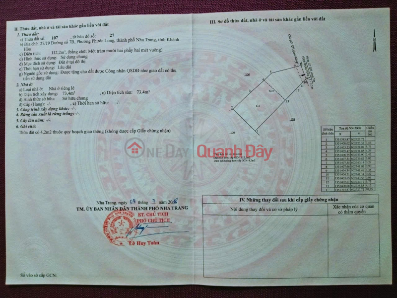 BÁN ĐẤT TẶNG NHÀ TẠI phường Phước Long, thành phố Nha Trang, tỉnh Khánh Hòa Niêm yết bán