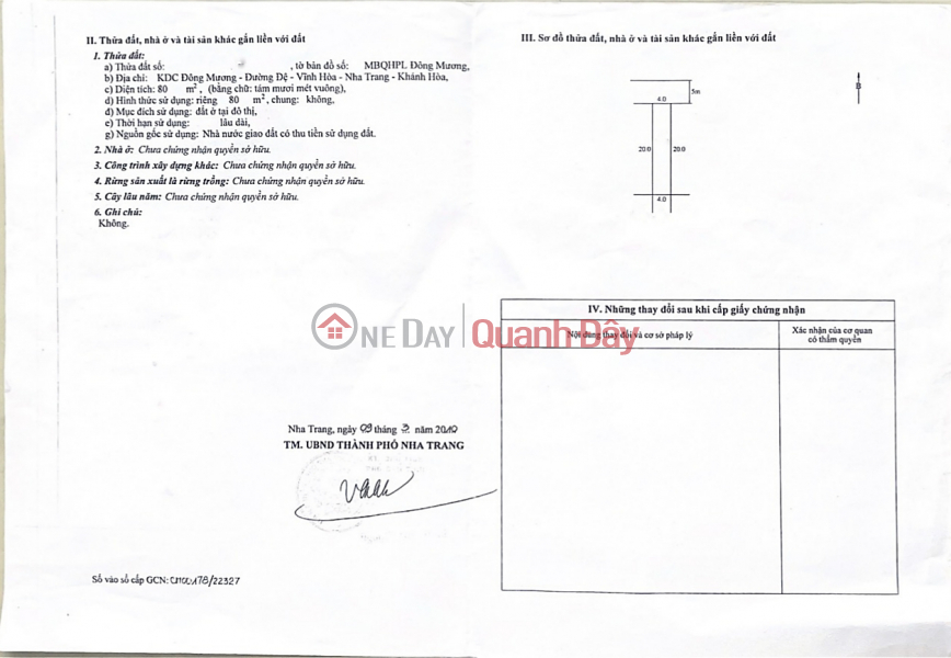 Beautiful Land Plot for Sale, Preferential Price at Dong Muong Resettlement - Vinh Hoa - Nha Trang! Sales Listings