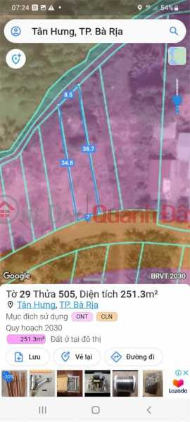 Own a Land Lot in Tan Hung Commune, Ba Ria City, Ba Ria - Vung Tau Vietnam, Sales đ 2.5 Billion