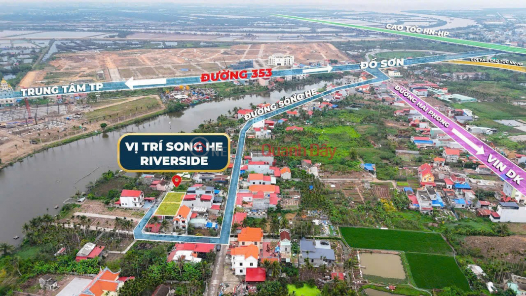 Property Search Vietnam | OneDay | Nhà ở Niêm yết bán 1.2 tỷ - 55.5m2 lô góc phố Sông He Dương Kinh Zalo 0567222555