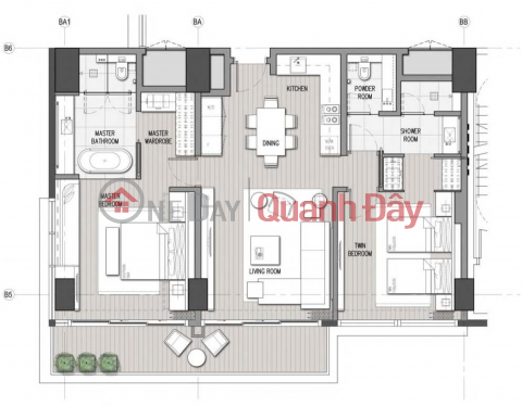 Cho thuê căn hộ nghĩ dưỡng 2 phòng ngủ lâu dài ở Hoiana Residences _0