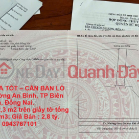 BEAUTIFUL LAND - GOOD PRICE - LAND FOR SALE In An Binh Ward, Bien Hoa City, Dong Nai. _0