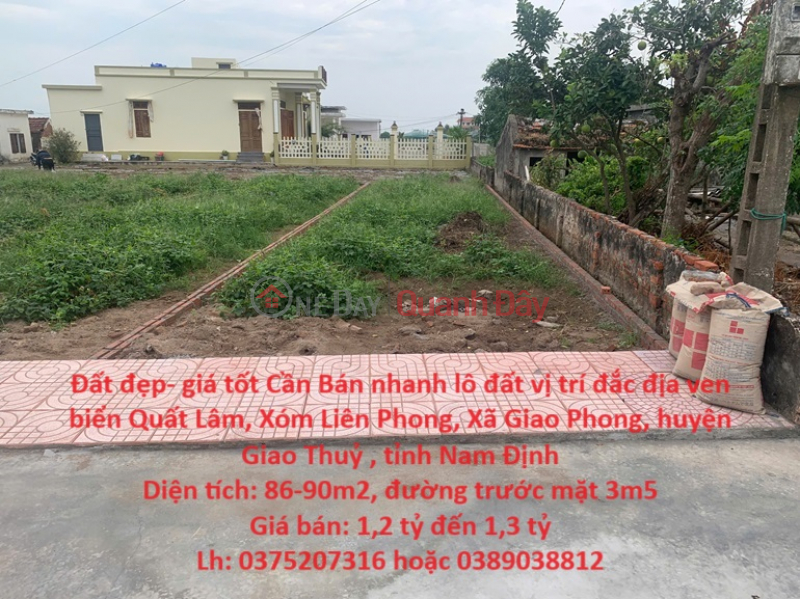 Beautiful land - good price Need to sell quickly a plot of land in a prime location by the sea in Quat Lam, Nam Dinh province Sales Listings