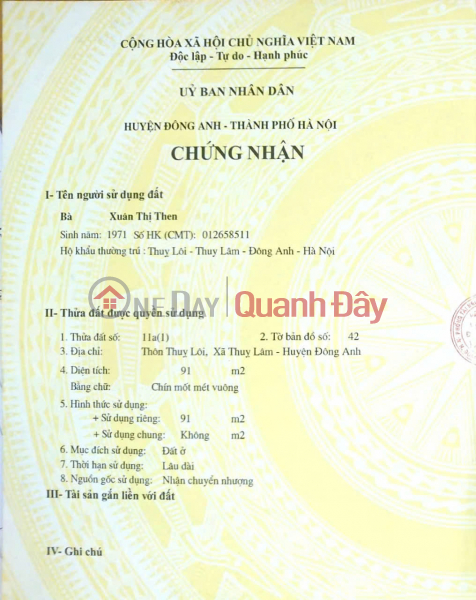 đ 4,55 tỷ | CHÍNH CHỦ bán đất Thụy Lôi, Thụy Lâm, Đông Anh - Cách khu công nghiệp Thuỵ Lâm khoảng 1km