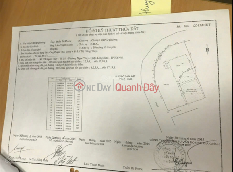 Gia đình tôi cần bán căn nhà vị trí đẹp đường Ngọc Thuỵ, 3 mặt đường, không quy hoạch DT - 800m2 Niêm yết bán