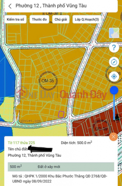 CẦN BÁN GẤP ĐẤT NỀN 500m² – PHƯỜNG PHƯỚC THẮNG (P.12 CŨ),TP. HỒ CHÍ MINH (VŨNG TÀU CŨ) Niêm yết bán