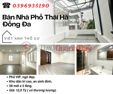 Bán nhà Phố Thái Hà, Ngõ Đẹp, Sổ Vuông, 9 Ngủ, 58mx5T, Giá: 12.9 Tỷ, Lh: 0396935190. _0