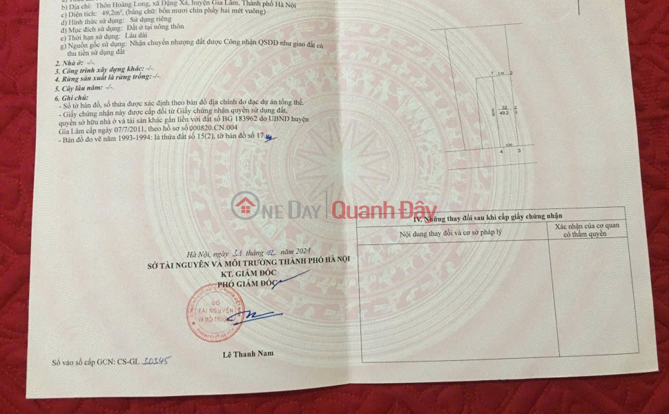 SIÊU PHẨM 50 m2 ĐẤT HOÀNG LONG – ĐẶNG XÁ Ô TÔ ĐỖ CỬA ĐƯỜNG THÔNG, GIÁ 4.8 TỶ Niêm yết bán