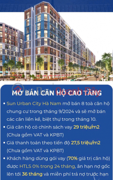 Sun Urban City Ha Nam project officially opens for sale and announces specific selling prices in October 2024 Sales Listings