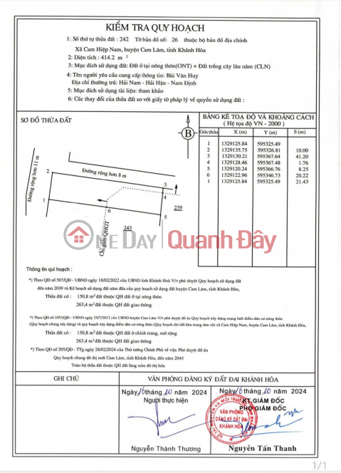 ĐẤT ĐẸP – GIÁ TỐT – BÁN GẤP LÔ ĐẤT 2 MẶT TIỀN tại Cam Hiệp Nam, Cam Lâm, Khánh Hòa _0