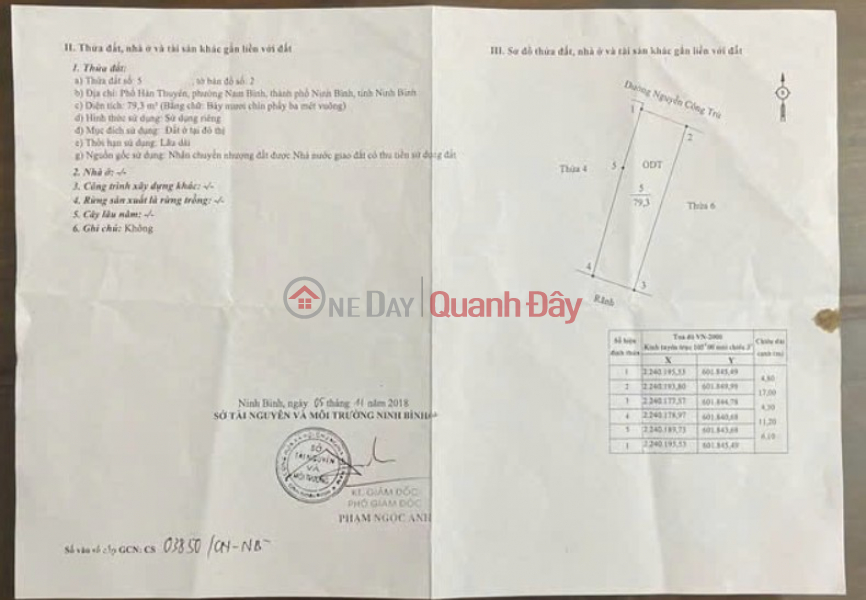 Nhà mặt tiền Nguyễn Công Trứ, TP. Ninh Bình - 2,5 tầng kinh doanh đỉnh, đối diện bến xe, chỉ 79,3m2 | Việt Nam | Bán | đ 8,5 tỷ