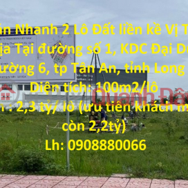 For Sale Quickly 2 Adjacent Land Lot Super Dac Location In Tan An City, Long An Province. _0