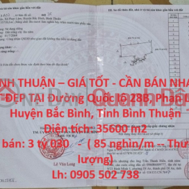 ĐẤT BÌNH THUẬN – GIÁ TỐT - CẦN BÁN NHANH LÔ ĐẤT ĐẸP TẠI Đường Quốc lộ 28B, Phan Lâm, Huyện Bắc Bình _0