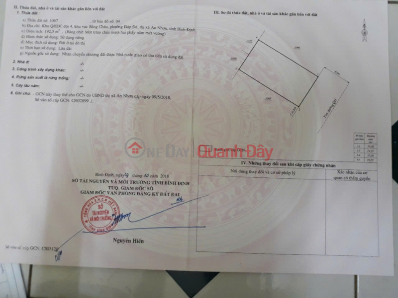 Property Search Vietnam | OneDay | Residential, Sales Listings, OWNER NEEDS TO SELL Land in Team 4 Urban Area, Bang Chau Area, Dap Da Ward, An Nhon, Binh Dinh (old)