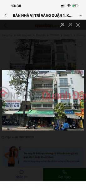 GREAT PRICE: HOUSE FOR SALE, 33M2, CORNER UNIT WITH 2 STREET FRONTAGES – 75A KY CON STREET, BEN THANH WARD, DISTRICT 1, HO CHI MINH CITY Sales Listings