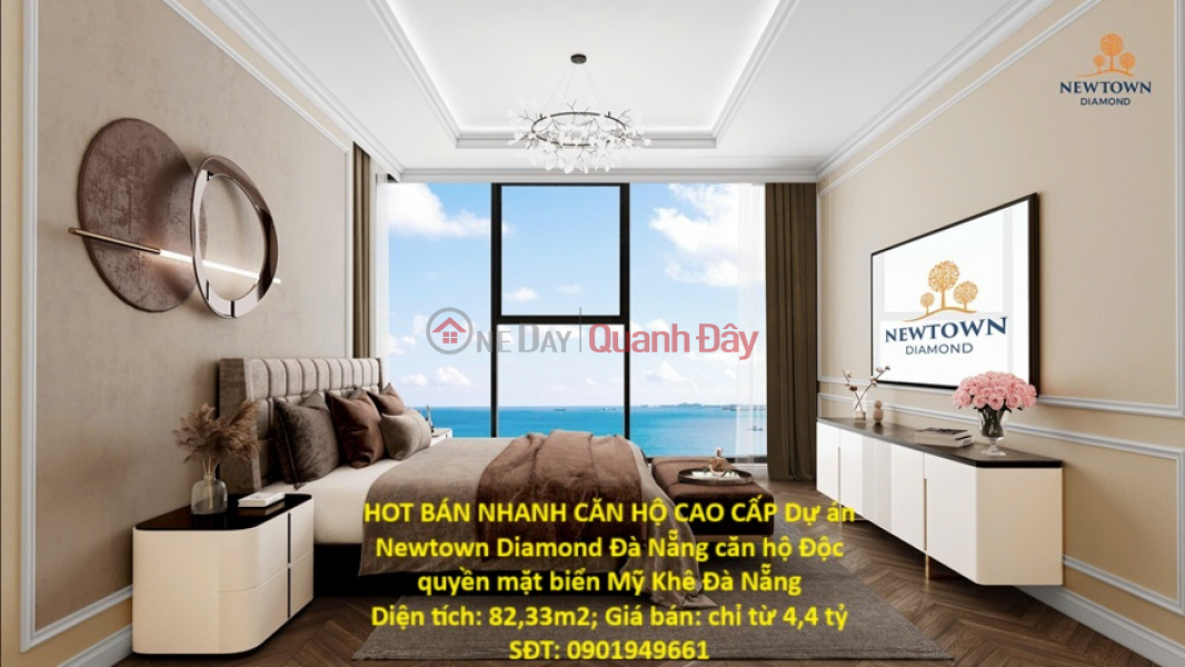 HOT BÁN NHANH CĂN HỘ CAO CẤP Dự án Newtown Diamond Đà Nẵng căn hộ Độc quyền mặt biển Mỹ Khê Đà Nẵng Niêm yết bán