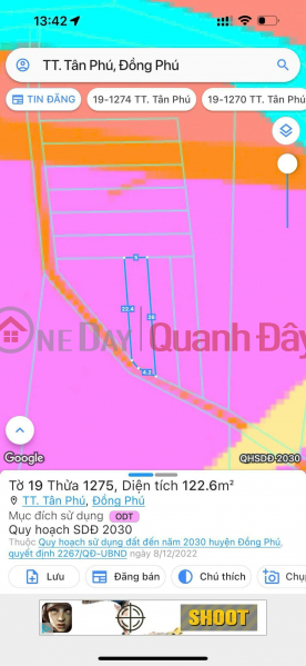 đ 550 Million, BIG LOSS CUT – OWNER IN FINANCIAL DIFFICULTIES NEEDS TO SELL LAND PLOT URGENTLY IN TAN PHU TOWN, DONG PHU DISTRICT, BINH PHUOC PROVINCE