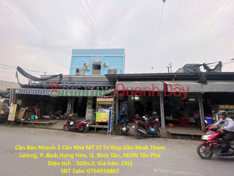 Urgent Sale: Two Houses with Prime Location on Tham Luong Canal, Binh Hung Hoa Ward, Binh Tan District, near AEON Tan Phu. _0