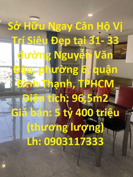 Sở Hữu Ngay Căn Hộ Vị Trí Siêu Đẹp tại quận Bình Thạnh, TPHCM Niêm yết bán