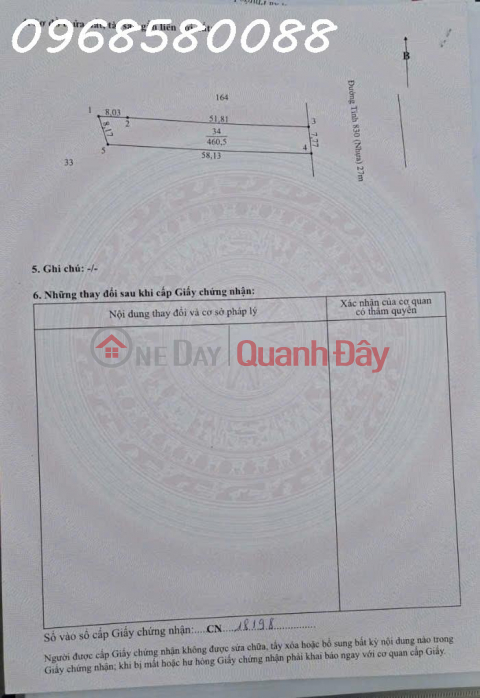 Land for sale on TL830 road frontage, Luong Hoa commune, Tay Ninh province, area 460.5m2, investment price. _0