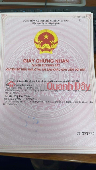 ₫ 12 tỷ | CHÍNH CHỦ CẦN BÁN CĂN NHÀ đẹp tại quận 1, TPHCM