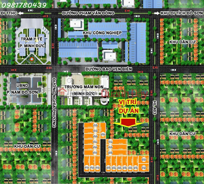 Property Search Vietnam | OneDay | Residential | Sales Listings 21 plots of land for sale (F0) – located on Highway 403 - next to Do Son Industrial Park - Hai Phong.