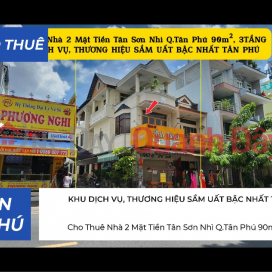 House for Rent, 2 Frontages, Tan Son Nhi Street, Tan Phu District, 90m², 3 Floors, Service and Brand Area _0