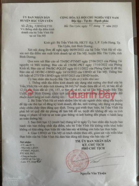 Land for sale at Ring Road 4, Tan My Commune, Bac Tan Uyen, Binh Duong, 26 billion, 21000 m2 Vietnam Sales | đ 26 Billion