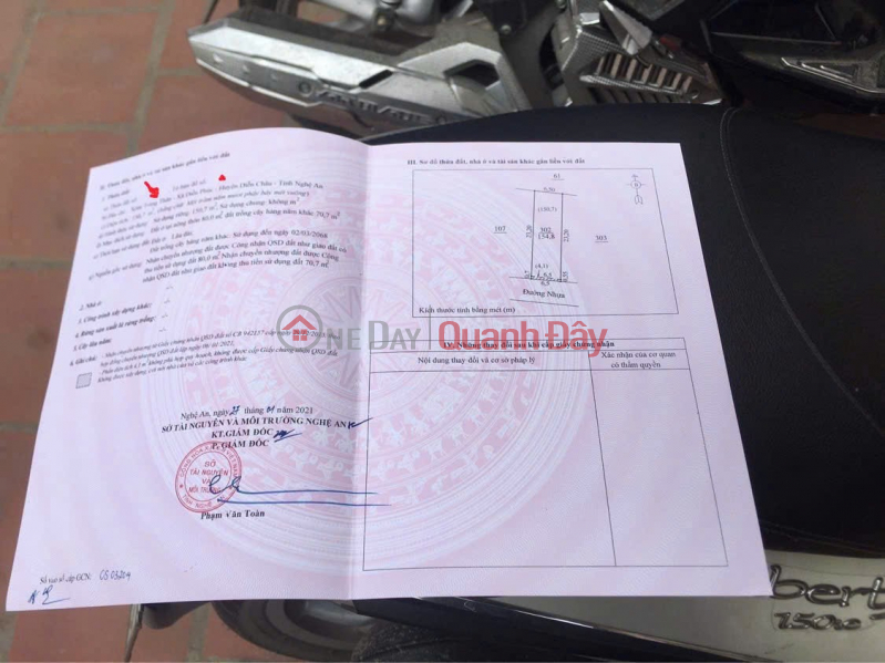 ĐẤT ĐẸP – GIÁ ĐẦU TƯ - CẦN BÁN LÔ ĐẤT VỊ TRÍ ĐẸP TẠI Xã Diễn Phúc - Huyện Diễn Châu - Tỉnh Nghệ An Niêm yết bán